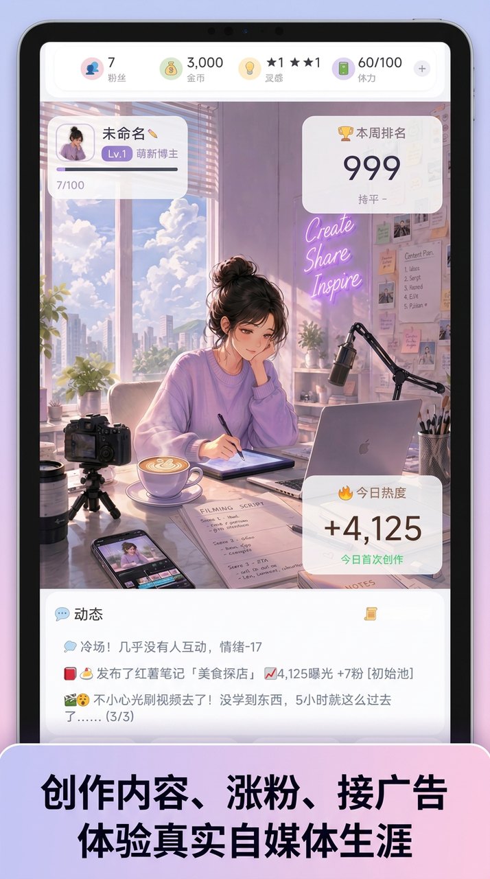 创作数据与成长面板